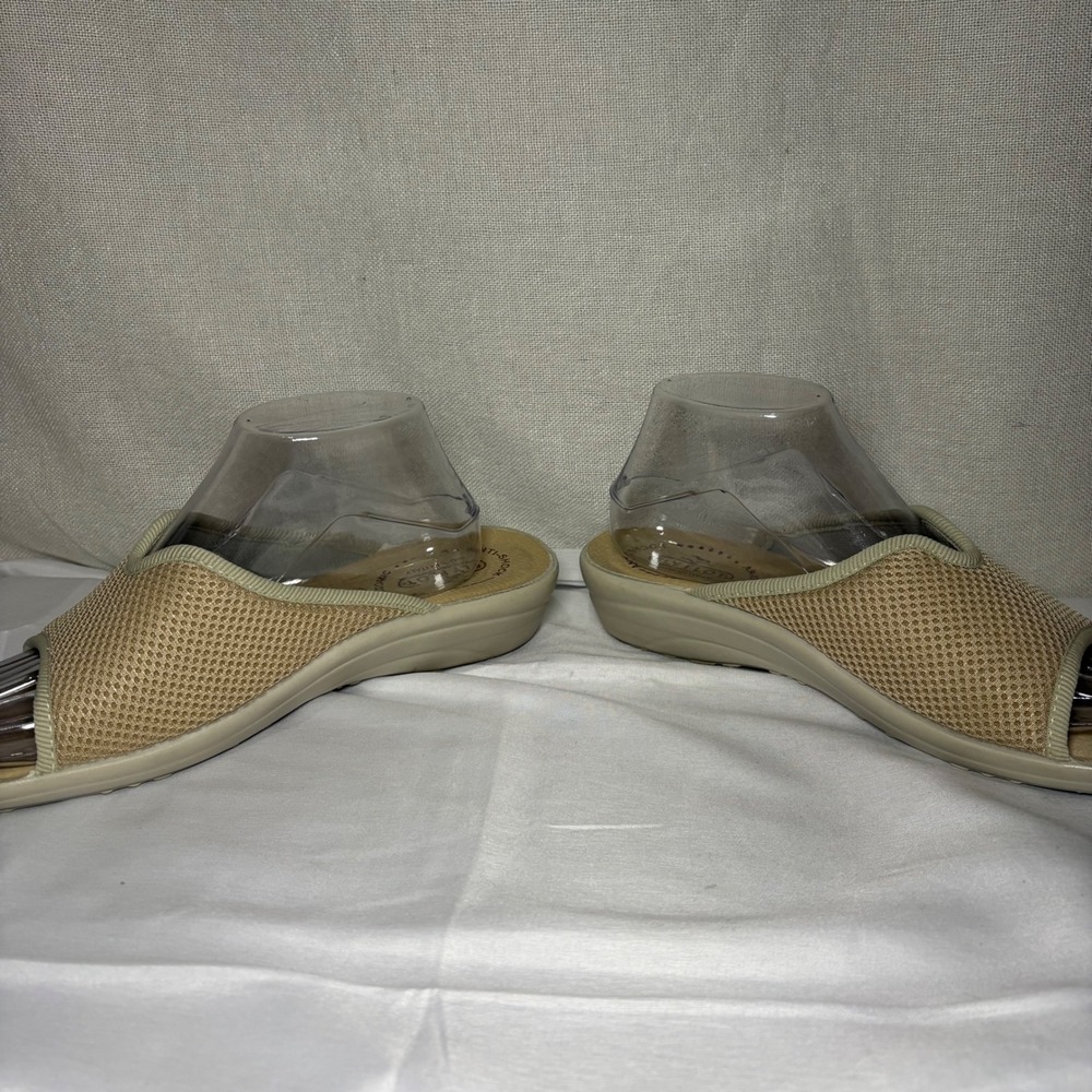 Fly Flot Tan Mesh Anatomic Anti-Shock Slide Sandals Made in Italy Womens 40 - Picture 4 of 9